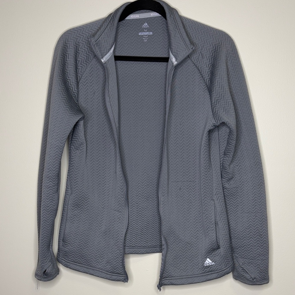 Adidas Women's Zigzag Patterned Gray Golf Jacket